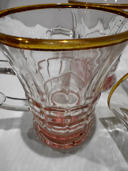 Pink-tinted EAP Glass mugs (4) csbh