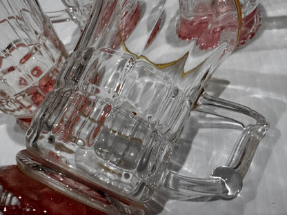 Pink-tinted EAP Glass mugs (4) csbh
