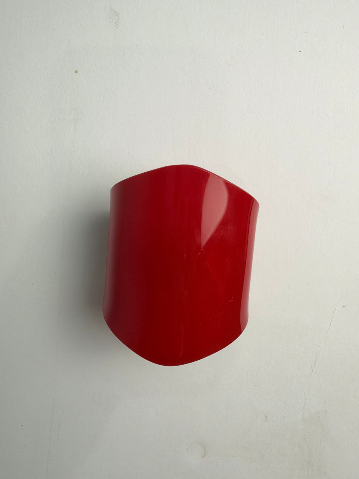 Vintage Red Chunky Acrylic Lucite Cuff Bracelet CSHW