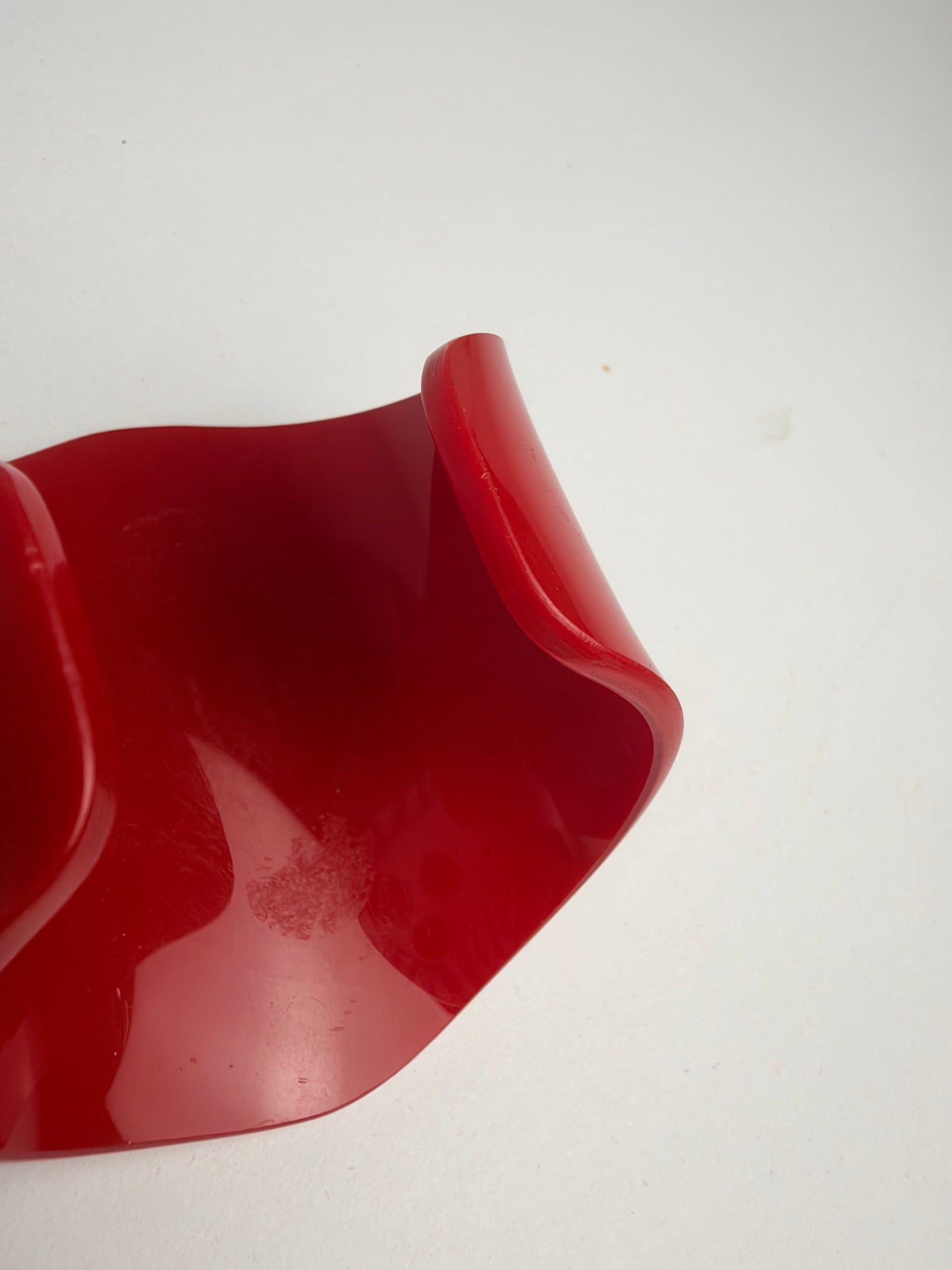 Vintage Red Chunky Acrylic Lucite Cuff Bracelet CSHW