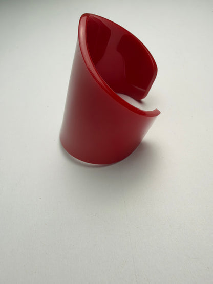 Vintage Red Chunky Acrylic Lucite Cuff Bracelet CSHW
