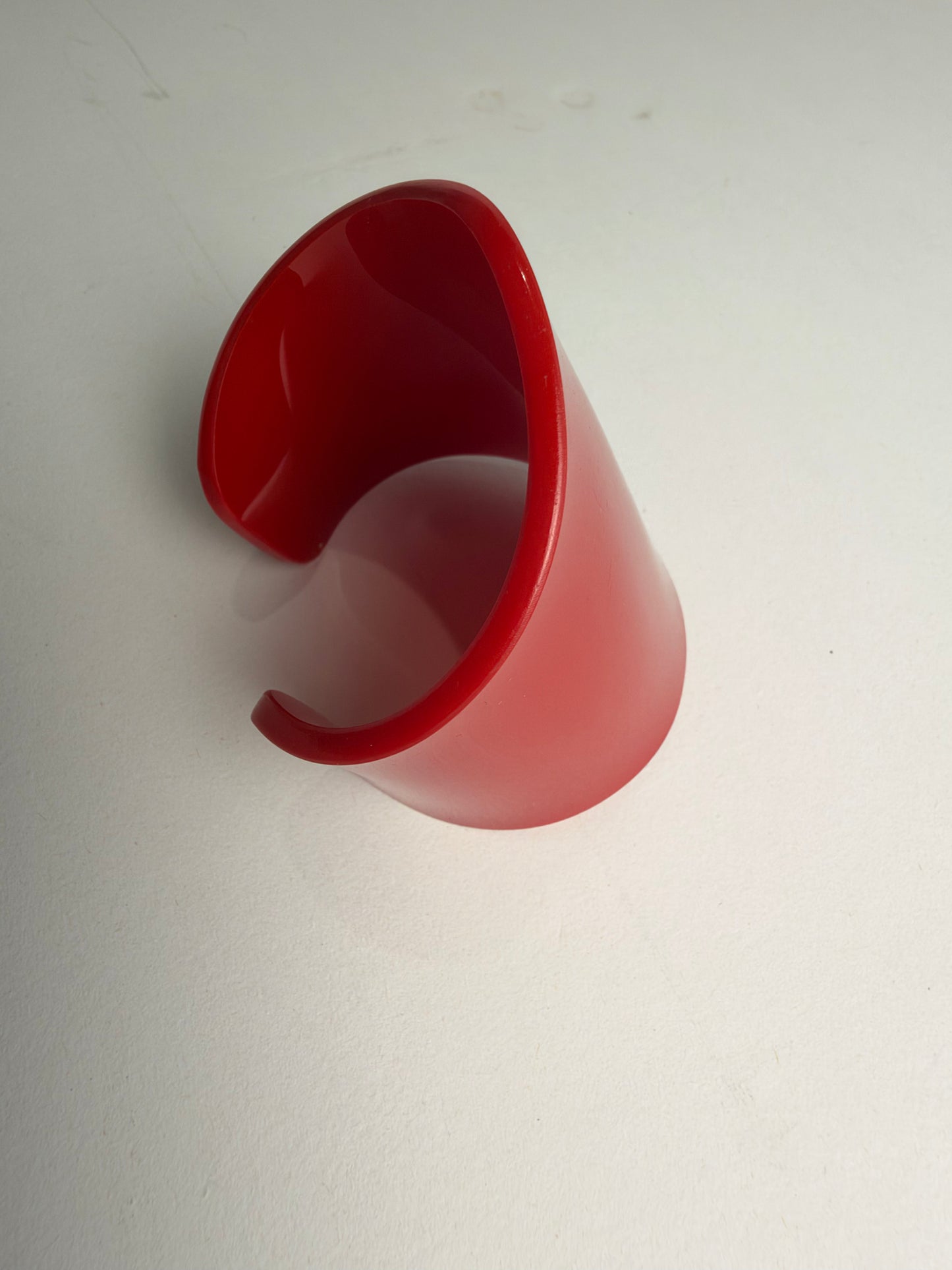 Vintage Red Chunky Acrylic Lucite Cuff Bracelet CSHW
