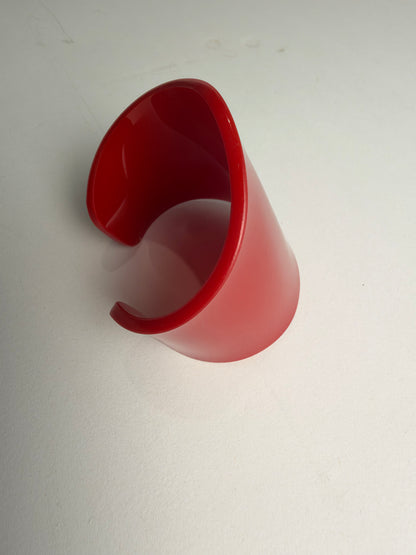 Vintage Red Chunky Acrylic Lucite Cuff Bracelet CSHW