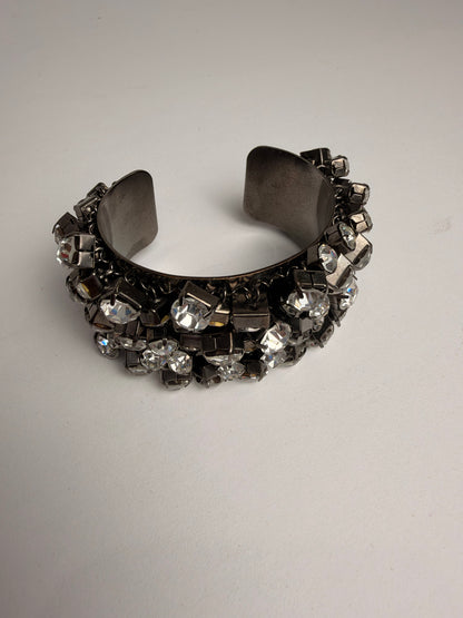 CC Skye Gunmetal Rhinestone Studded Statement Cuff Bracelet CSHW