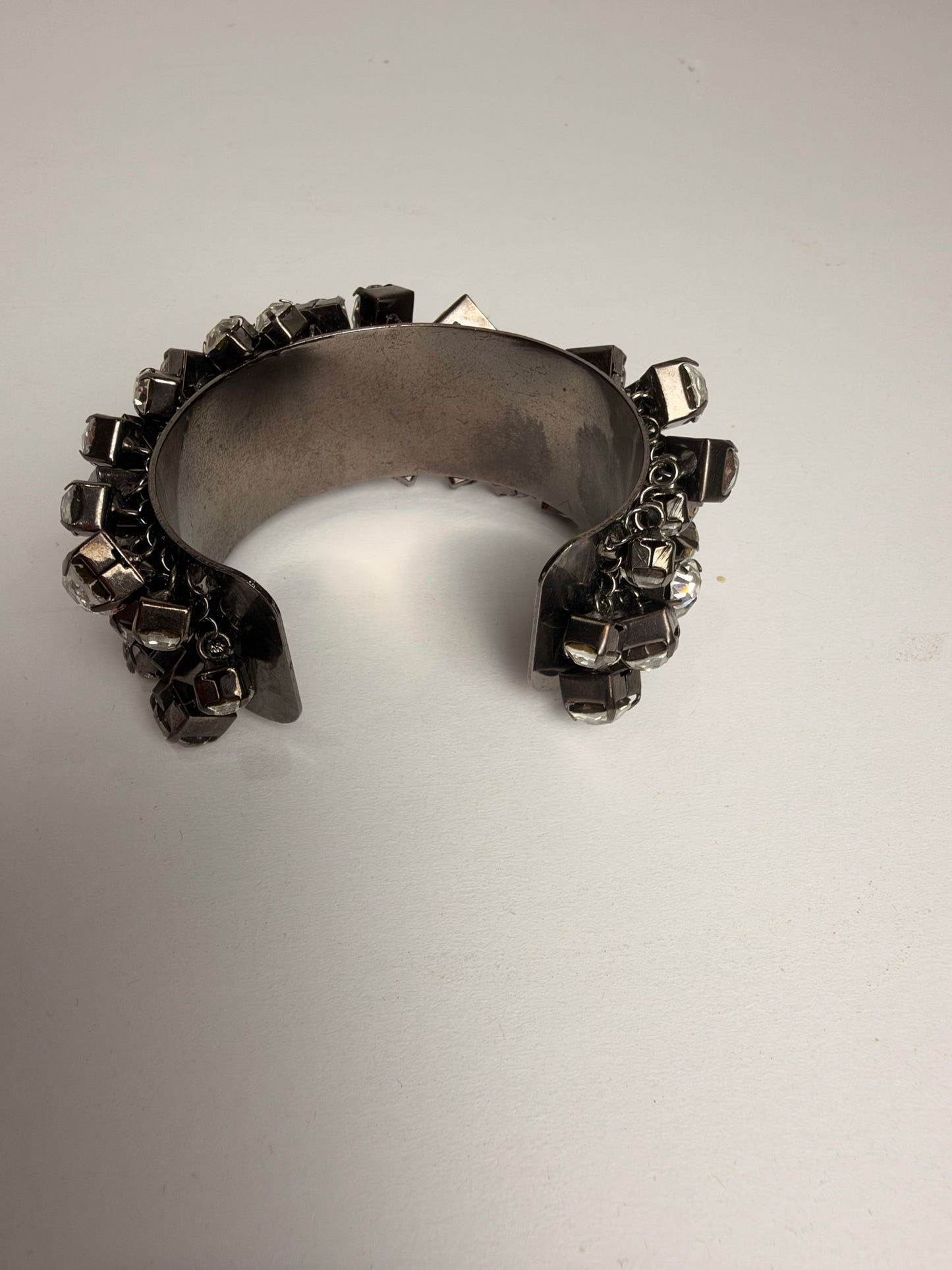 CC Skye Gunmetal Rhinestone Studded Statement Cuff Bracelet CSHW