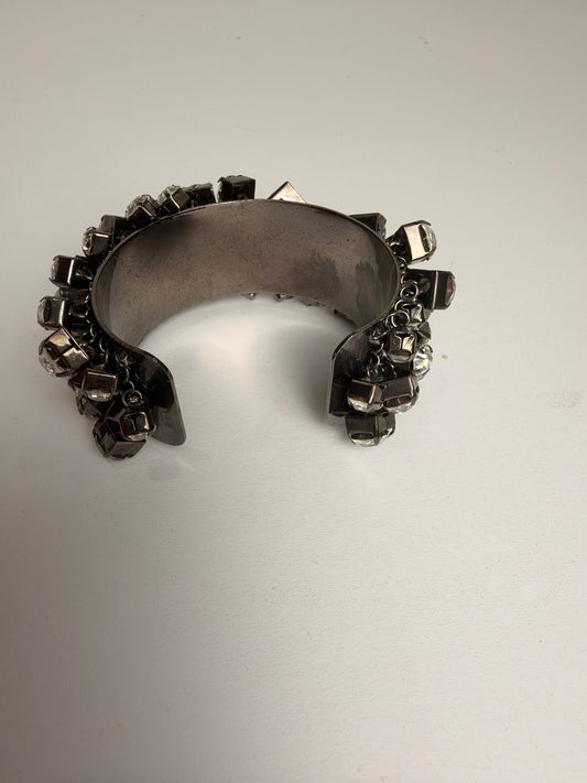 CC Skye Gunmetal Rhinestone Studded Statement Cuff Bracelet CSHW