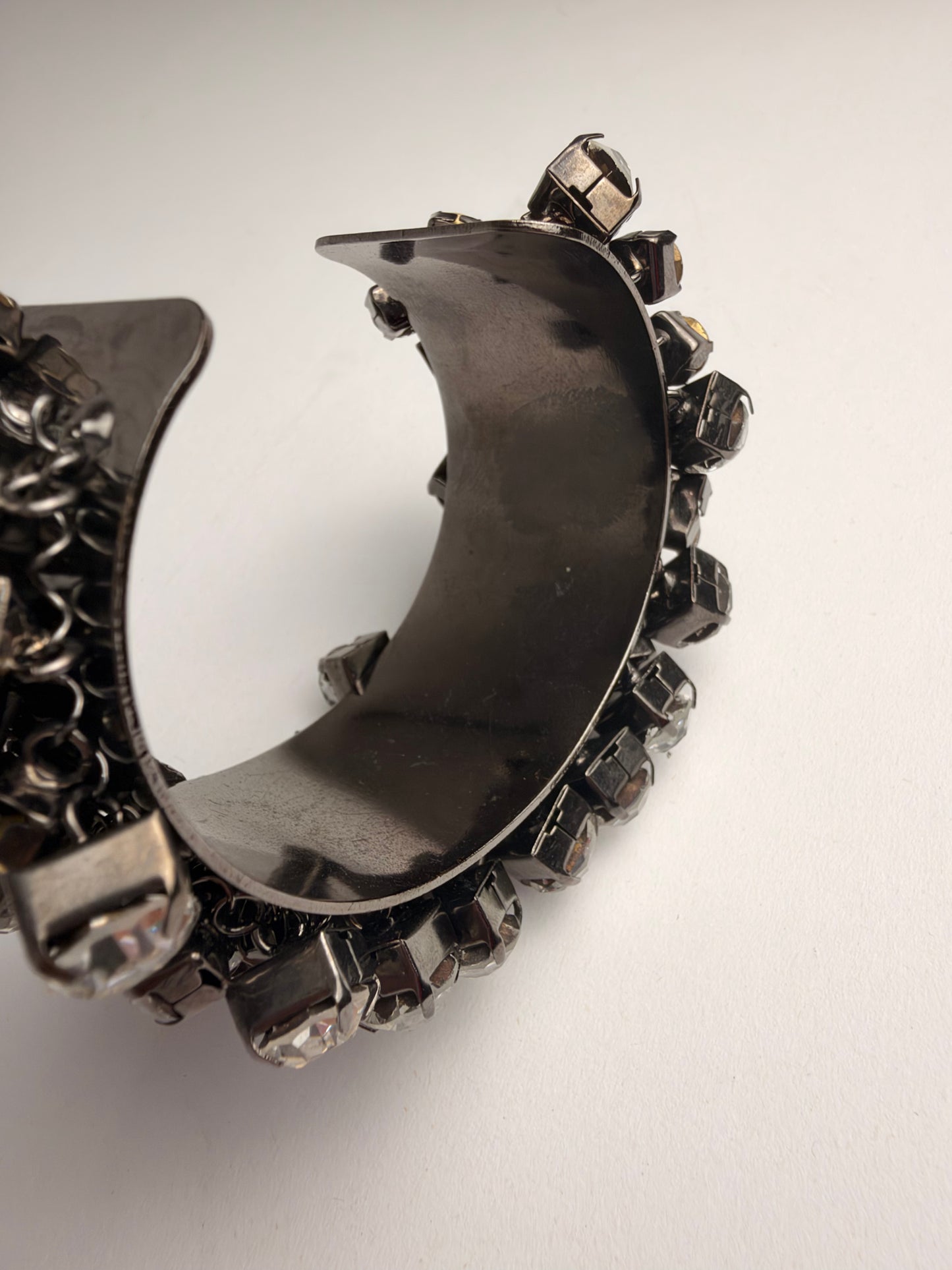 CC Skye Gunmetal Rhinestone Studded Statement Cuff Bracelet CSHW