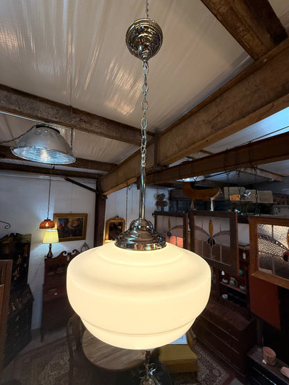 Chrome Oversized School-House Light