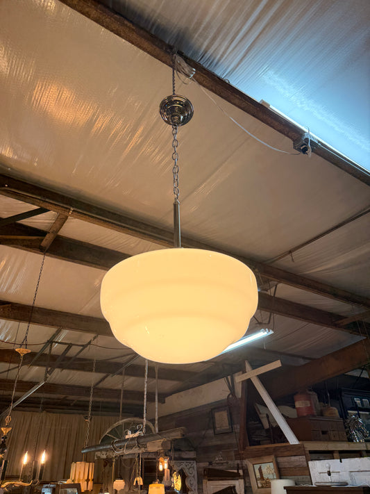 Chrome Oversized School-House Light