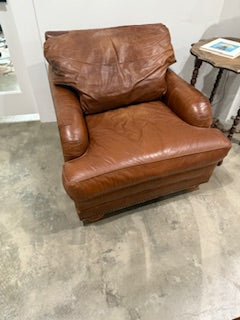 Leather Chair and Ottoman ML