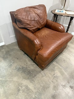 Leather Chair and Ottoman ML