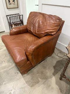 Leather Chair and Ottoman ML