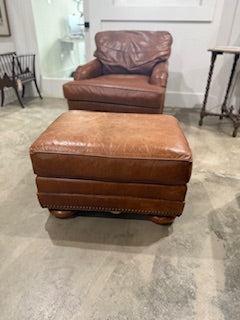 Leather Chair and Ottoman ML