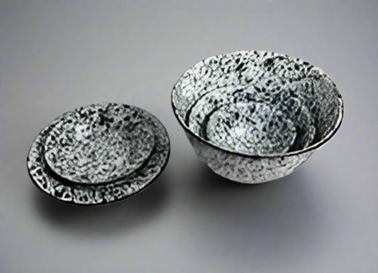 Vtg Enamel Splatter Ware Set ML
