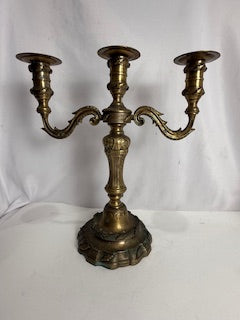 Vintage Brass 3-Arm Candelabra