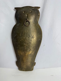 Vintage Brass Owl Wall Hanging