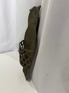 Vintage Brass Owl Wall Hanging