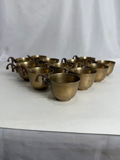 Vtg  Brass Koi Punch Cups (12)