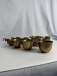 Vtg  Brass Koi Punch Cups (12)
