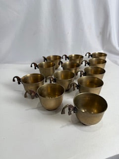 Vtg  Brass Koi Punch Cups (12)