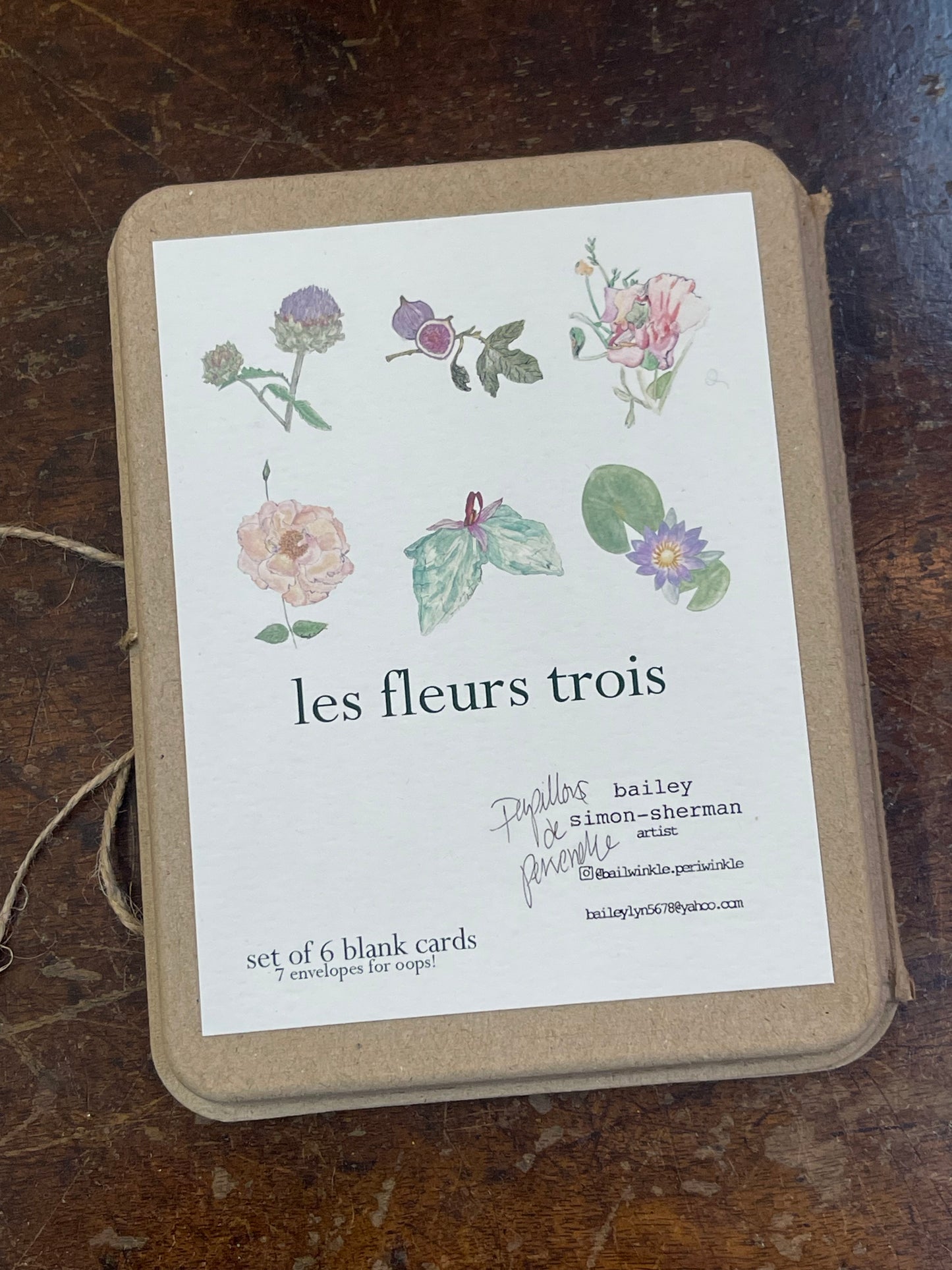 Bailey Simon-Sherman Les Fleurs TroisBlank Fine Art Card Set of 6