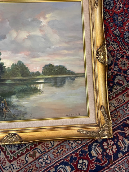Margie S. Schmidt impressionist oil landscape framed painting