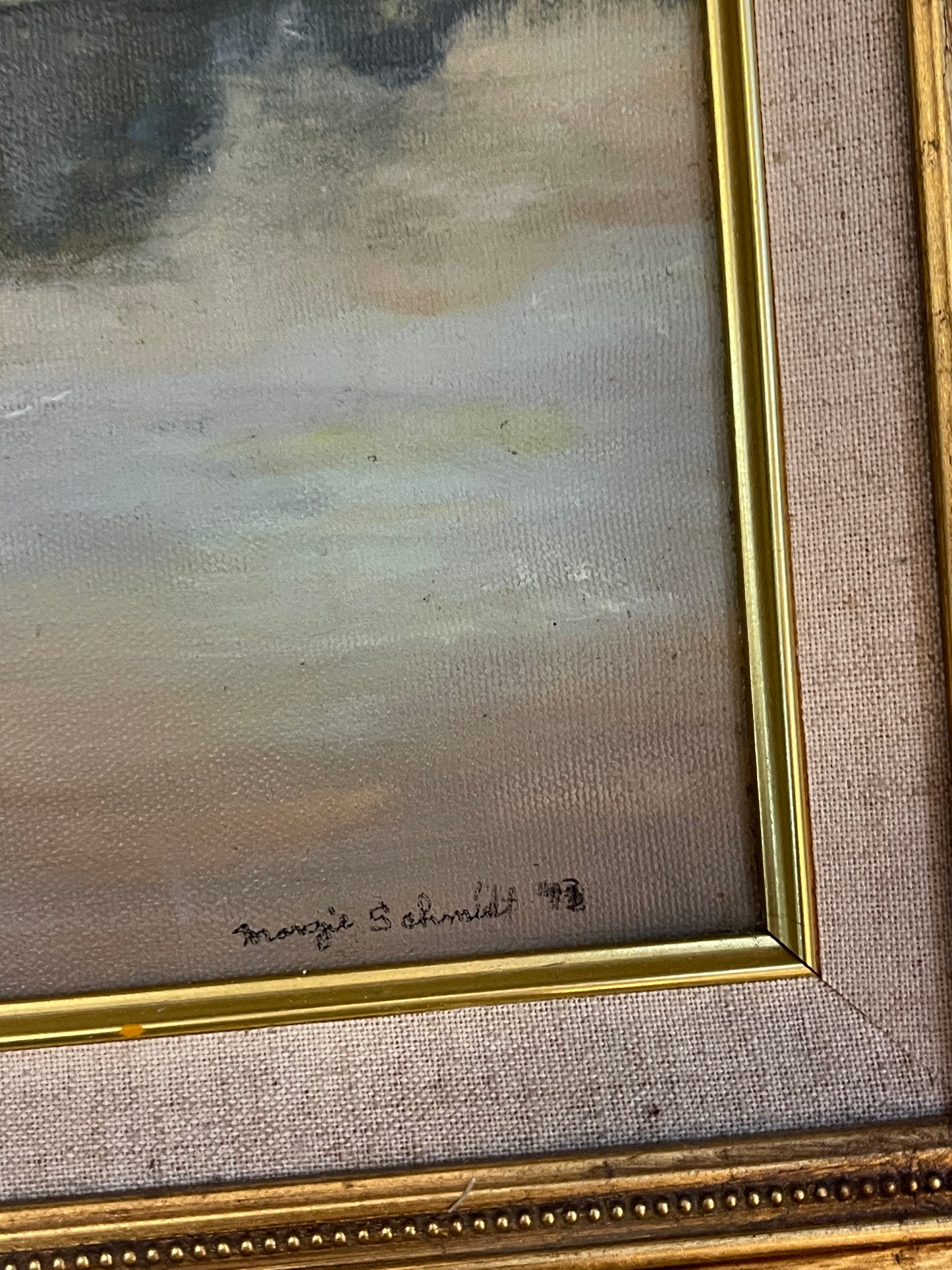 Margie S. Schmidt impressionist oil landscape framed painting