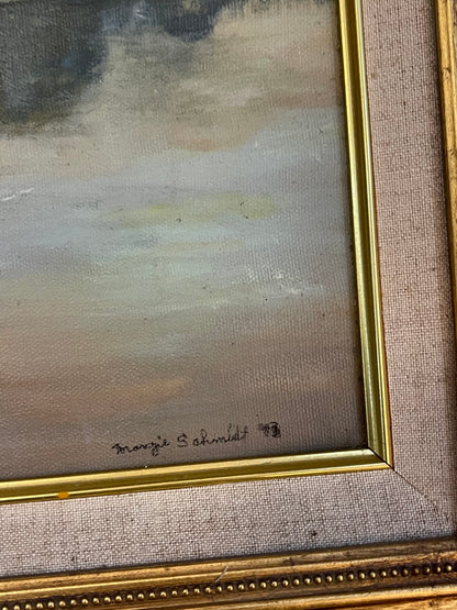 Margie S. Schmidt impressionist oil landscape framed painting