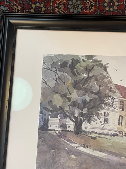 Bob Fagen Michigan Beaver Head Lighthouse framed watercolor painting