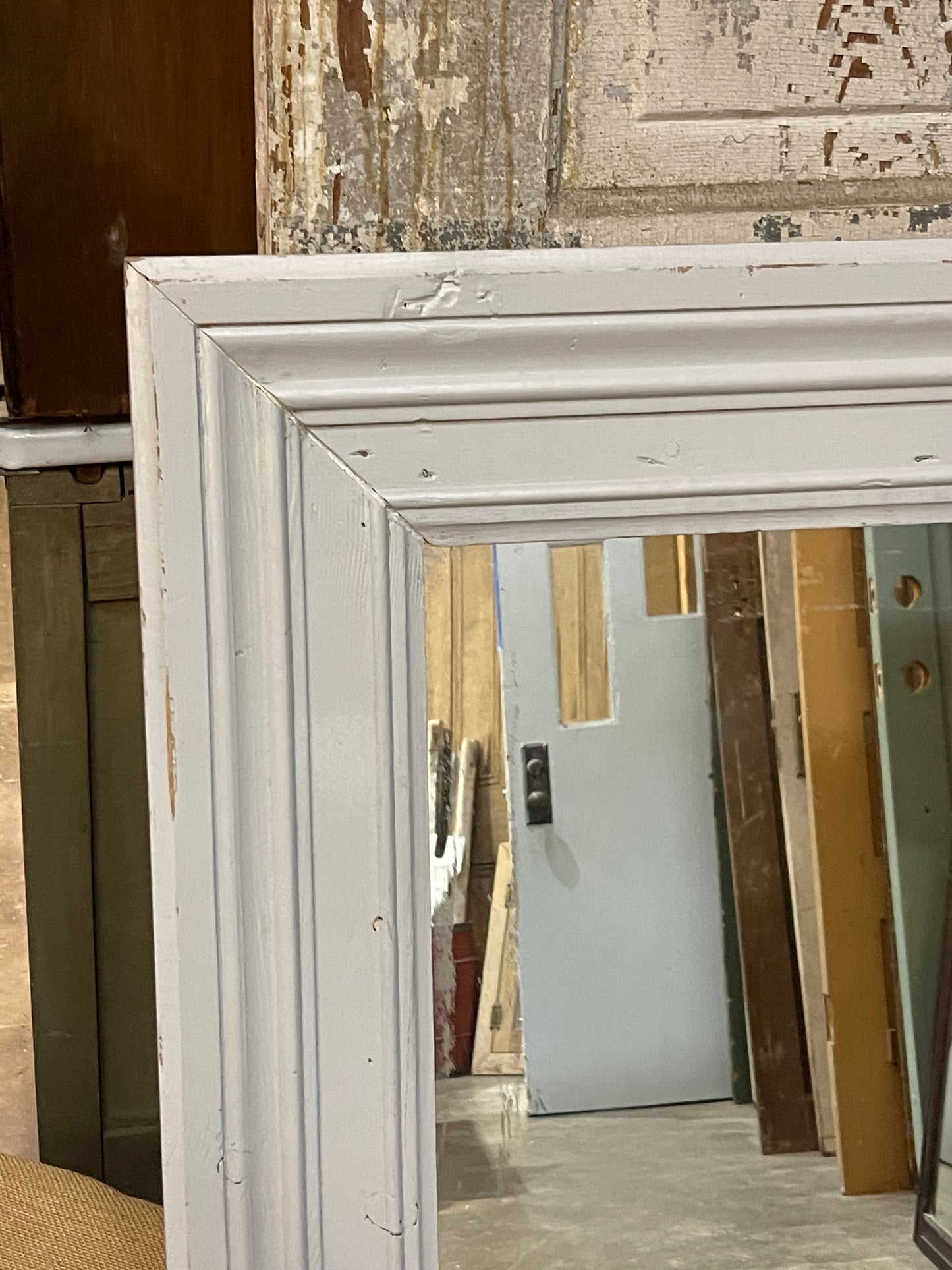 Large Heavy Wooden Mirror