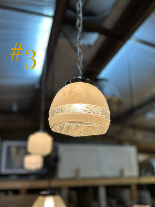 Art Deco Hobnail Pendant Light