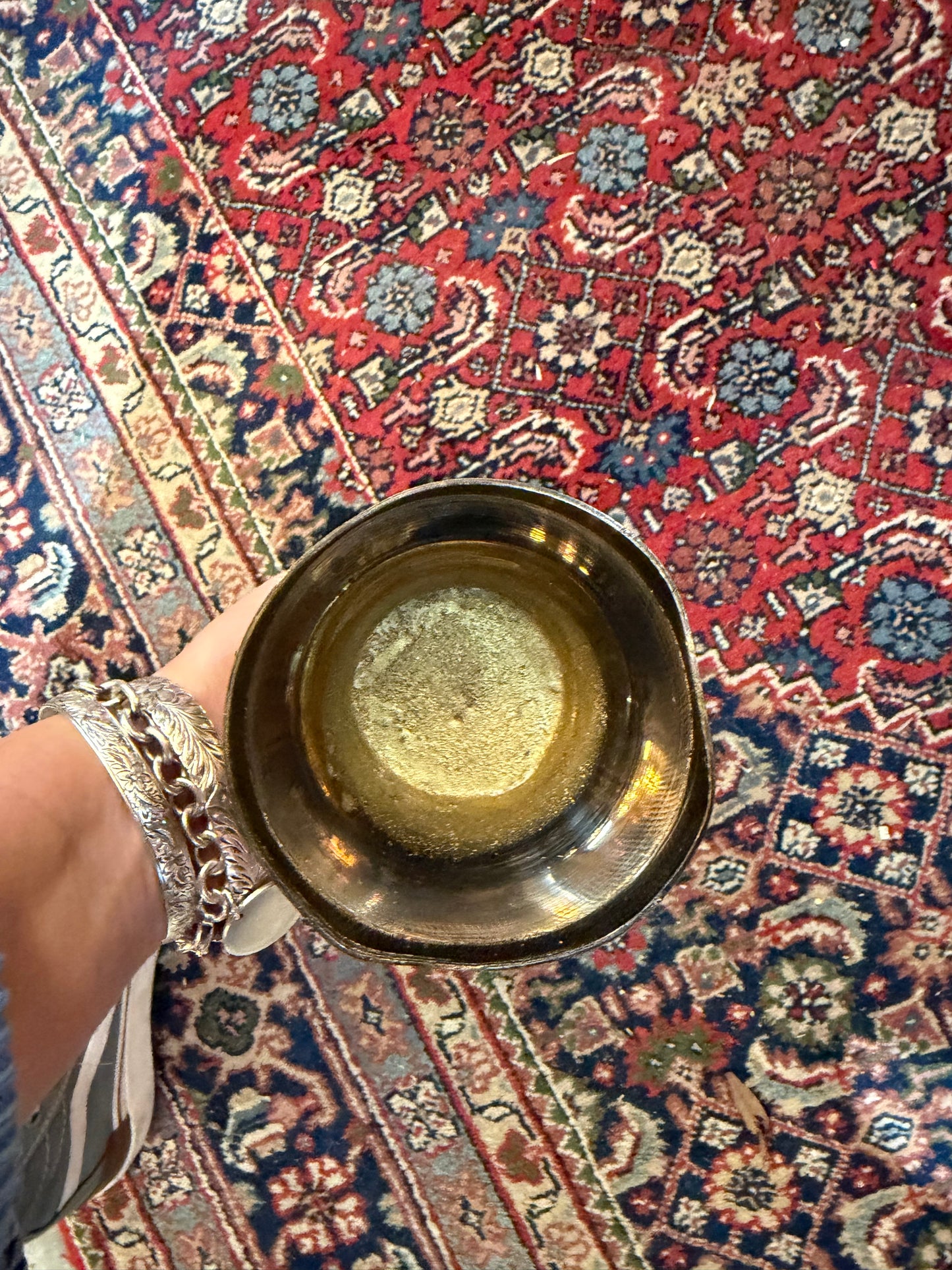 Vintage Brass floral Etched 11.5" Vase CSSB