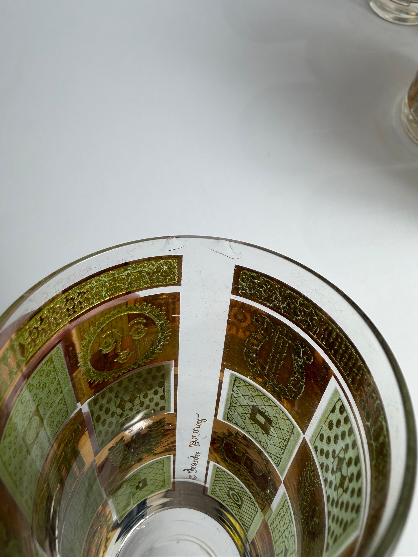 Vintage 60'S MCM Georges Briard 22K Celestial highball barware glasses set of 6 CSSB