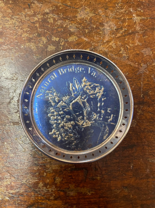 Vintage Metal Natural Bridge, VA Ash Tray Trinket Tray