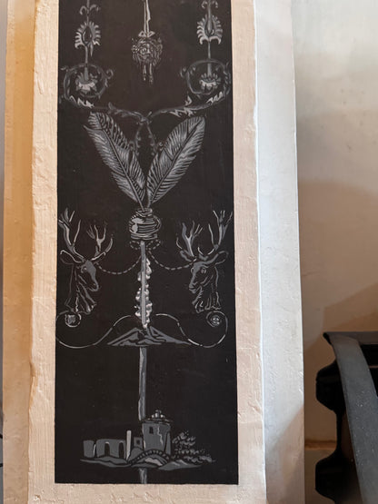 Norah Lovell Hand-Painted Fireplace Mantle, art Installation Piece cs