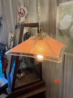 Art Deco Pink Frosted Square Depression Era Light