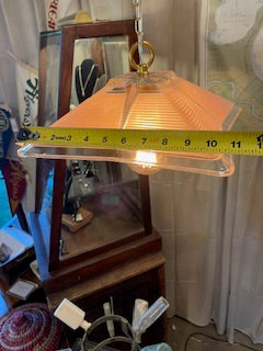 Art Deco Pink Frosted Square Depression Era Light