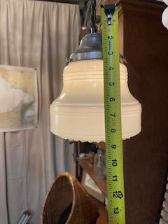 Art Deco Pendant Fixture With Hobnail Bottom