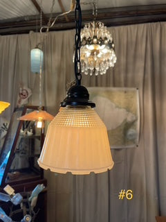 Mid-Century Modern Milk Glass Pendant Fixture