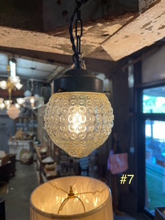 Small Hobnail Clear Pendant Light