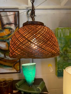 Vintage Wicker Pendant Light