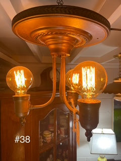 1940's Vintage Three Arm Ceiling Light