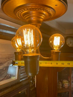 1940's Vintage Three Arm Ceiling Light