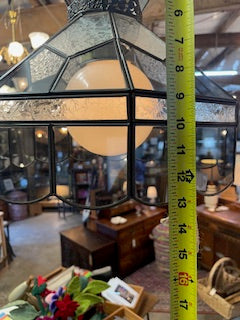 1970's Smoked and Etched Glass Chandelier