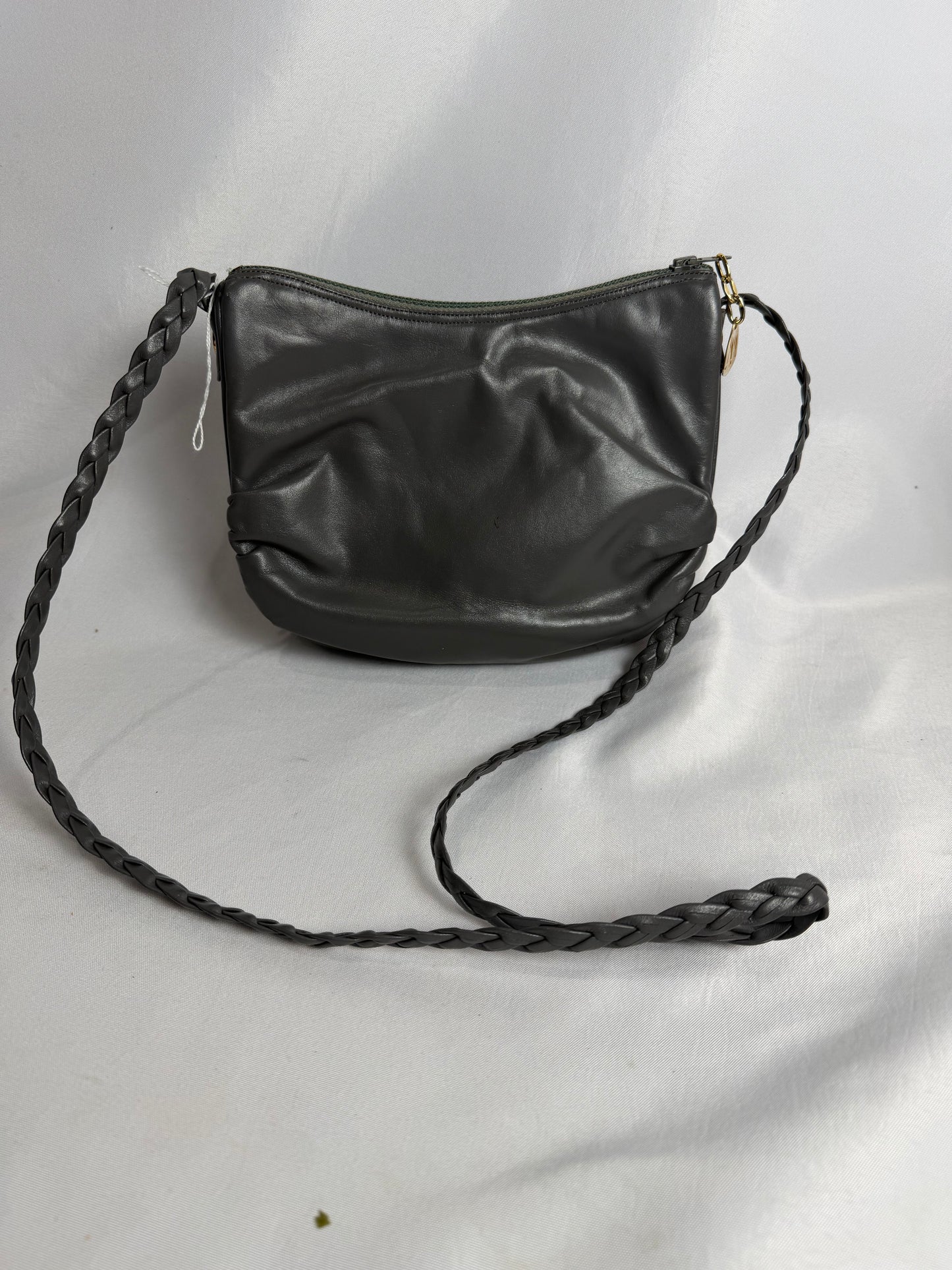 Vintage Morris Moskowitz leather braided strap crossbody purse bag CSHW