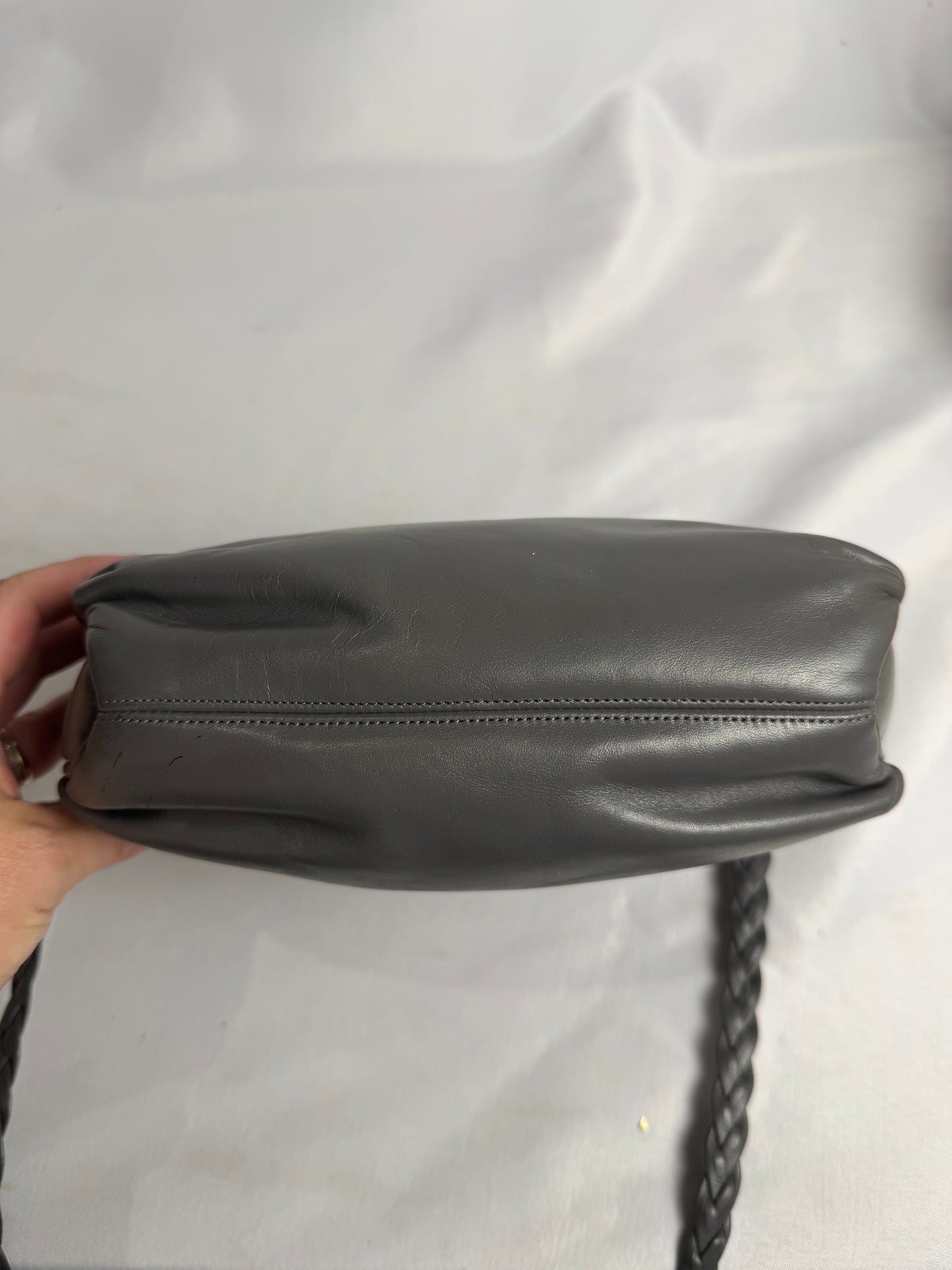 Vintage Morris Moskowitz leather braided strap crossbody purse bag CSHW
