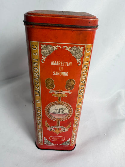 Vintage D. Lazzaroni &amp; C. cookie liquore tin for Amarettini di Saronno CSHW