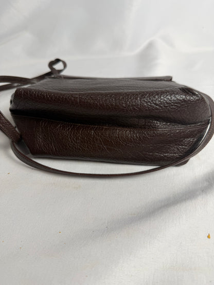 Vintage Carlos Falchi vegan leather brown flap closure crossbody purse CSHW