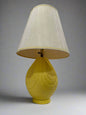Vintage Ceramic Yellow Lamp with Original Shade