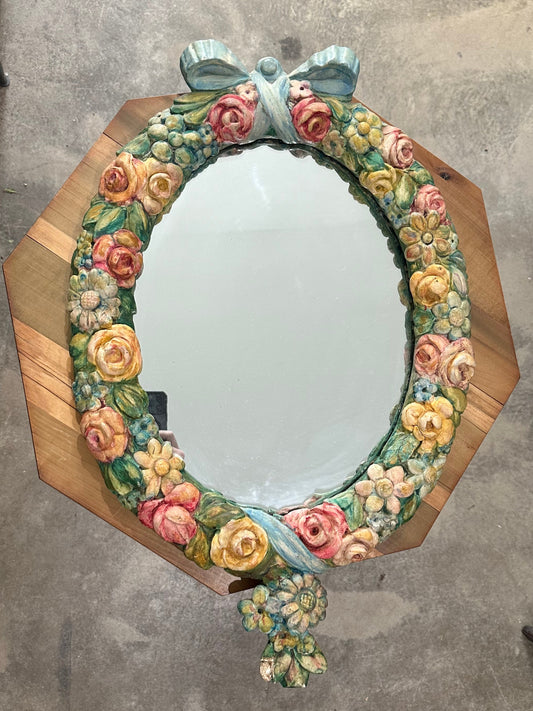 Floral Framed Mirror